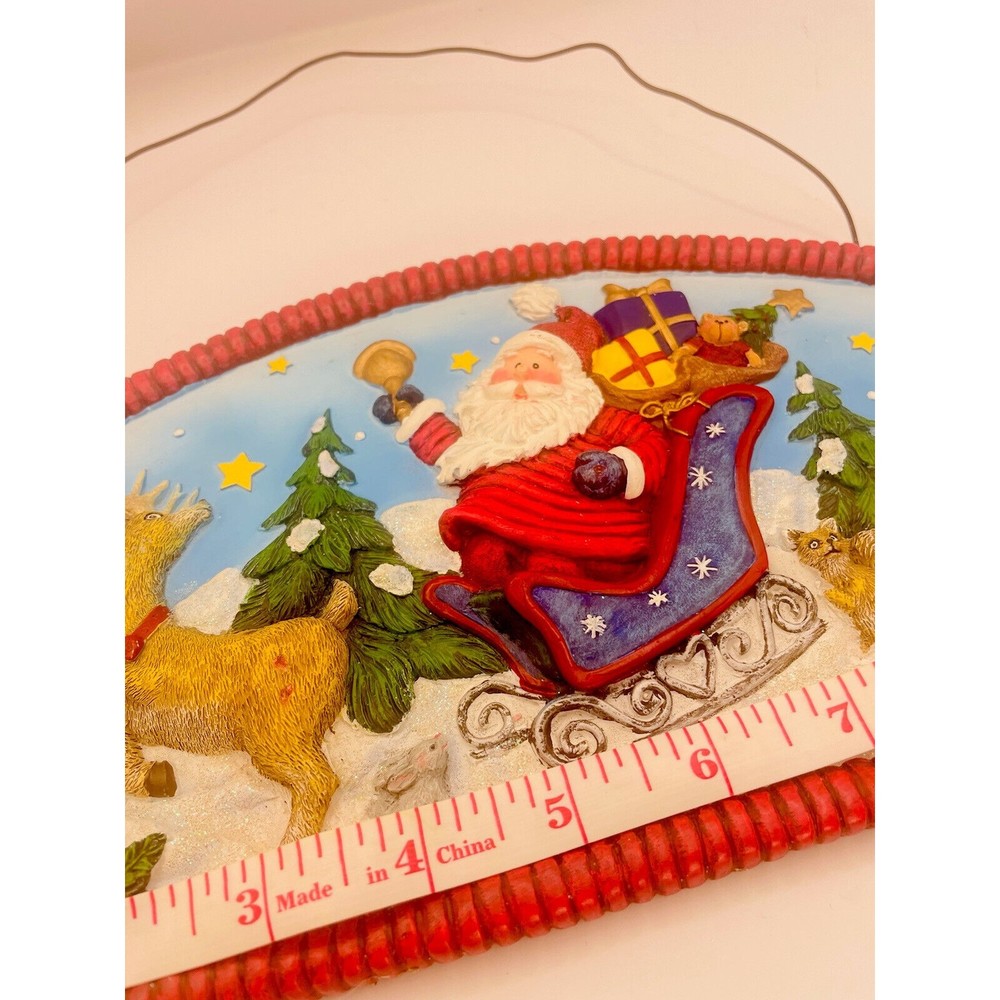 Vintage Christmas Wall Door Decor Santa’s Sleigh 10” X 6”